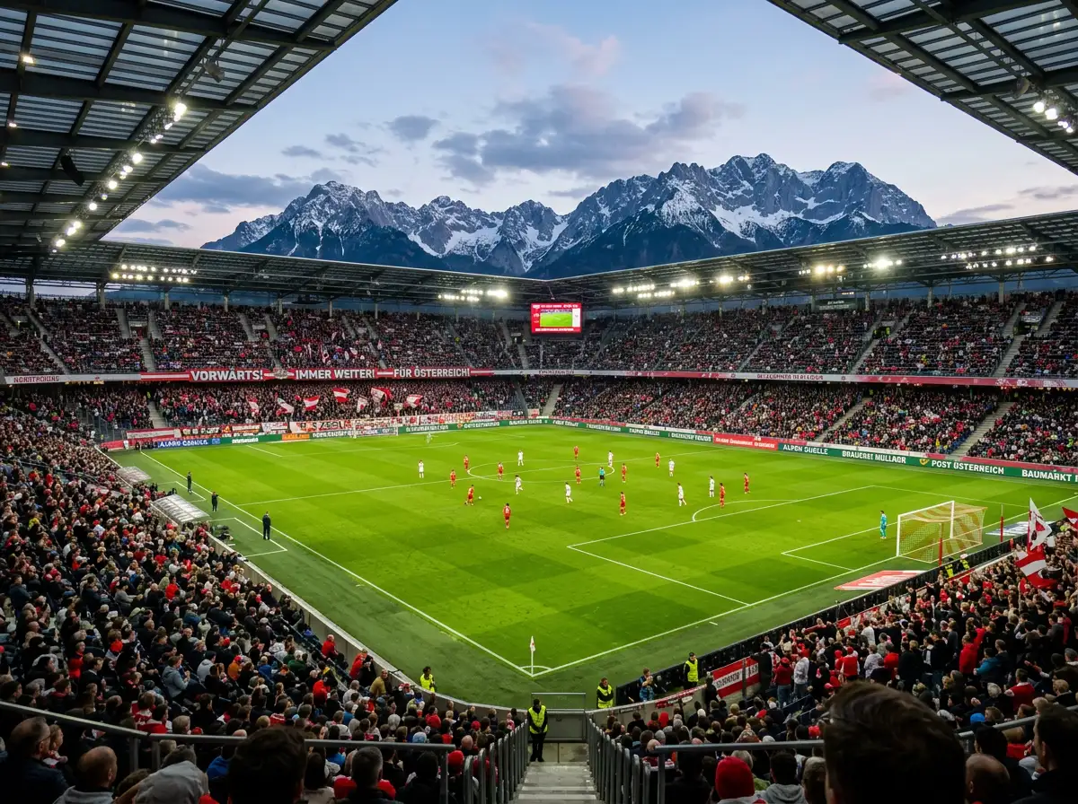 Fußballstadion in Österreich -- beliebteste Sportart bei Sportwetten